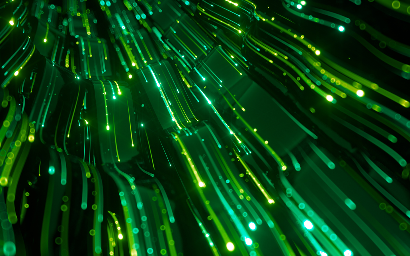 Green light beams