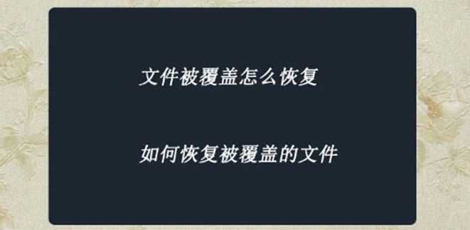文件被覆盖还能恢复？成功恢复珍贵照片案例