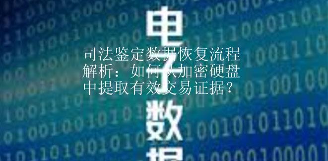 司法鉴定数据恢复流程解析：如何从加密硬盘中提取有效交易证据？